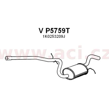 Střední díl výfuku střední díl výfuku TYLL - 00108 (V P5759T) (V P5759T)