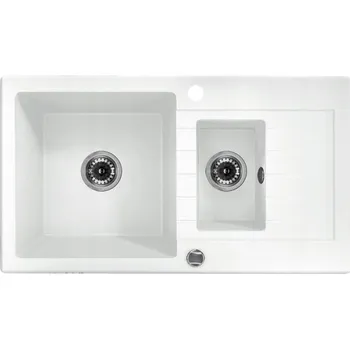 Granitový dřez Dřez jednopůlkomorový Deante Zorba granit bílý