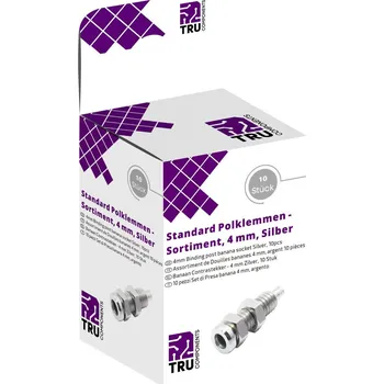 Krokosvorka TRU COMPONENTS sada laboratorních zástček zásuvka, vestavná vertikální stříbrná 10 ks