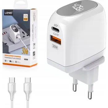 USB Nabíječka 30W LED panel s kabelem USB-C na USB-C