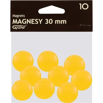 Dekorativní magnet Kancelářské magnety Grand žluté 10 kusů