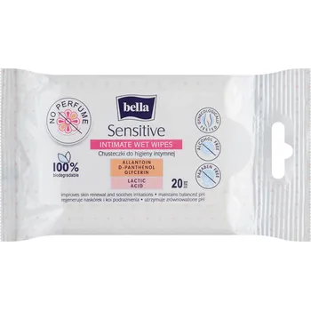 Vlhčené ubrousky pro intimní hygienu Bella Sensitive 20 ks