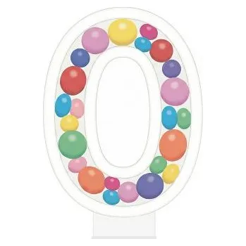 Dortová svíčka ALBI Svíčka dortová barevné lentilky číslo 0