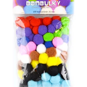 Smt Creatoys Bambulky barevné 25 mm 100 ks
