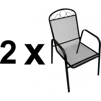 Zahradní sestava Casarredo Zahradní kovové křeslo BRUSEL černé (2 ks)