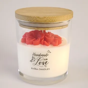 Svíčka Evička Candles Meloun a kiwi sójová svíčka 170g – ručně vyráběná Barva: Bílá