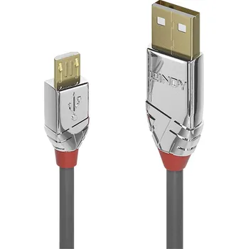 elektrický kabel LINDY USB kabel USB 2.0 USB-A zástrčka, USB Micro-B zástrčka 3.00 m šedá 36653