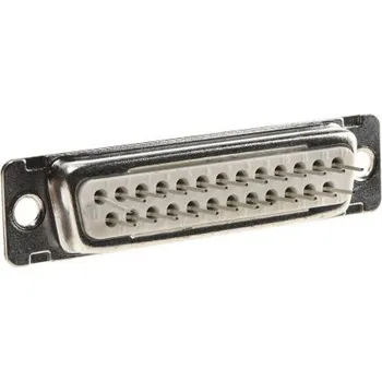 Elektrický konektor Konektor PCB D-Sub řada D rozteč 2.76mm 25cestný přímý Průchozí otvor Samice 1 kV AC 5A Amphenol FCI