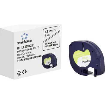 Tiskárna štítků páska do štítkovače Renkforce RF-LT-D91221 kompatibilní náhradní DYMO LT - 91221 12 mm Barva pásky: bílá Barva písma: černá 4 m