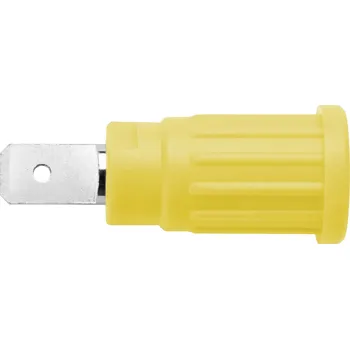 Krokosvorka Schützinger bezpečnostní lisovaná zásuvka 4 mm zelenožlutá 1 ks