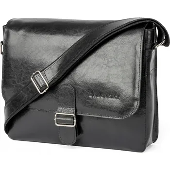 Velká pánská kožená taška přes rameno na notebook, dokumenty – prostorná, do práce