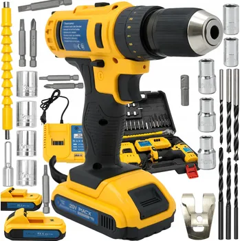 Vrtačka AKU VRTAČKA AKUMULÁTOROVÝ PŘÍKLEPOVÝ ŠROUBOVÁK 2X AKU 36V SADA KUFR