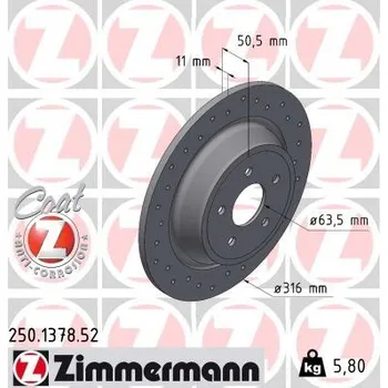 Brzdový kotouč Brzdový kotouč ZIMMERMANN 250.1378.52