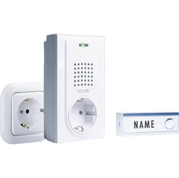 Domovní zvonek m-e modern-electronics FG-2.2 bezdrátový zvonek kompletní sada se jmenovkou