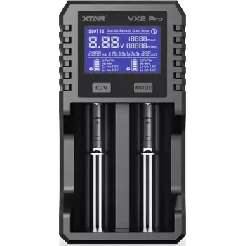 XTAR VX2 PRO nabíječka s LCD displejem 2 port, 18650 / 21700 / AA / AAA