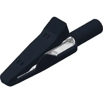 Krokosvorka Krokosvorka, 6A, materiál kontaktu: Nerezová ocel, Černá, Hirschmann Test a Measurement