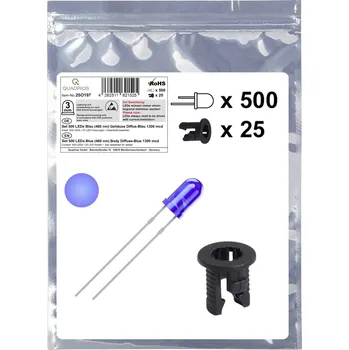 Polovodič Quadrios 25O197 sada LED modrá kulatý 3 mm 1300 mcd 20 mA 3.0 V