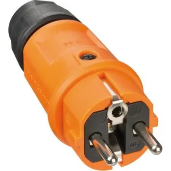 Elektrická zásuvka Síťová zástrčka a zásuvka barva Oranžová, 16A zástrčka, zásuvka Francie, 250 V Typ E - francouzská 0