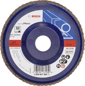 Brusný kotouč Bosch Accessories 2608607366 X551 vějířovitý brusný kotouč Průměr 125 mm Ø otvoru 22.33 mm Zrnitost 60 ocel 1 ks