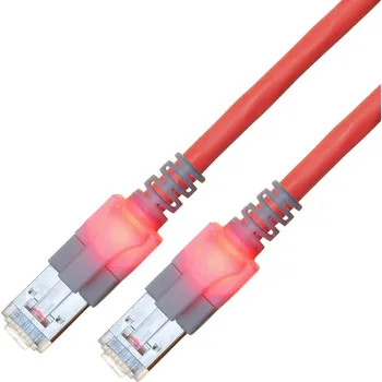 Datový kabel Easylan CS1ORCDCD0030 RJ45 síťové kabely, propojovací kabely CAT 6 S/FTP 3.00 m červená (jasná) dvoužilový stíněný, bez halogenů, samozhášecí 1 ks