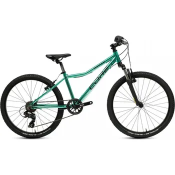 Cyklistika Dětské kolo s odpruženou vidlicí Core Al Nipper 24", jednopřevodník, 1x8sp, páčkové řazení - chromovaný zelený