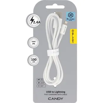 Datový kabel Kabel Blavec USB - Apple Lightning 1 m bílý