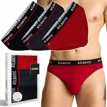 Slipy ATLANTIC 3MP-123 Pánské slipy – Sportovní bavlněné Slipy 3-BALENÍ - M