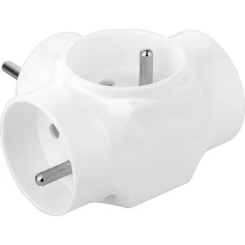 Elektrická zásuvka Elektrická Zásuvka rozbočka Elgotech bílá