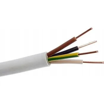 elektrický kabel Instalační kabel kulatý YDY 4x1,5 mm2 450/750V bílý 1m