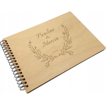 Fotoalbum Album na fotografie k vlepování, 60 černých stran, dřevěný, jako dárek