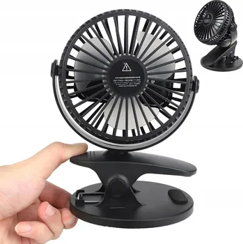Domácí ventilátor Mini ventilátor Bedee s klipem - černý