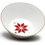 Thun 1794 Miska kompotová, 16 cm, Lea, vánoční červené vločky, zlato, Thun