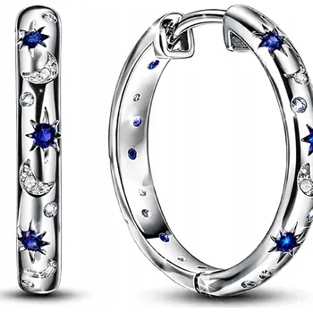 Náušnice Stříbrné náušnice s anglickým zapínáním kruhy měsíc stříbro o ryzosti 925 originální