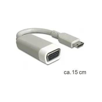 Audio kabel Delock 65471 HDMI / VGA adaptér [1x mini HDMI zástrčka C - 1x VGA zásuvka] bílá 15.00 cm