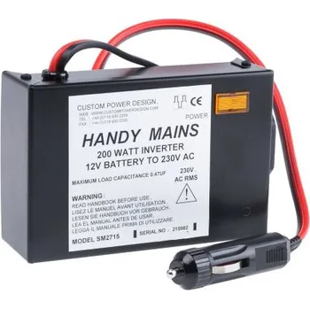 Měnič napětí DC/AC měnič do automobilu, stálý výkon: 200W, vstupní: 11 → 15V dc, výstup: 230V ac