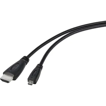 Audio kabel TRU COMPONENTS HDMI kabel Raspberry Pi® [1x HDMI zástrčka - 1x micro HDMI zástrčka D] 1.80 m černá