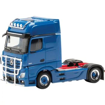 Modelová železnice Herpa 311533-005 H0 model nákladního vozidla Mercedes Benz dvouosý tahač Actros Gigaspace Soloh s třmenem a blatníkem, enciánově modrý