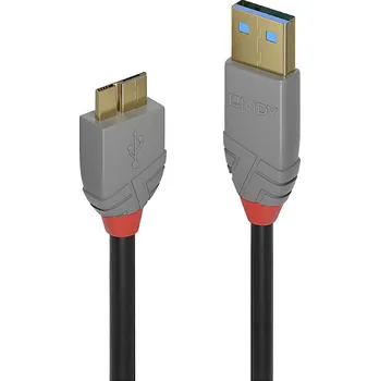 elektrický kabel LINDY USB kabel USB 3.2 Gen1 USB-A zástrčka, USB Micro-B 3.0 zástrčka 2.00 m černá 36767