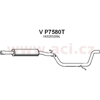 Zadní díl výfuku střední díl výfuku TYLL - 00111 (V P7580T) (V P7580T)