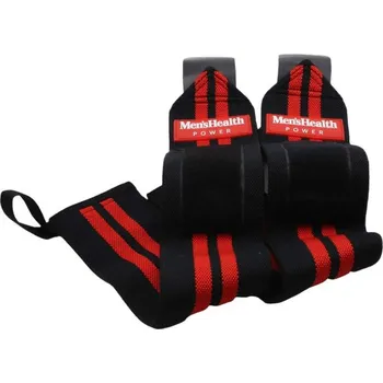 Opasek na cvičení Bandáž na zápěstí černo-červené, 2 kusy