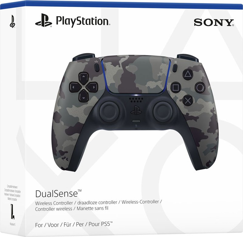 Sony Dualsense PS5 ovladač (Army Cammo) (Sony Dualsense Cammo Grey bezdrátový ovladač pro Playstation 5 konzole)