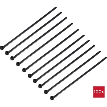 Stahovací páska TRU COMPONENTS TC-12814140, stahovací pásky, 3.6 mm, 140 mm, černá, s kovovým jazýčkem, Stabilní vůči UV záření, 100 ks