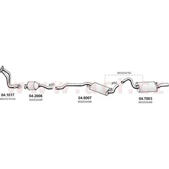 Zadní díl výfuku zadní díl výfuku ASSO/VENEPORTE (V 04.7003) (V 04.7003)