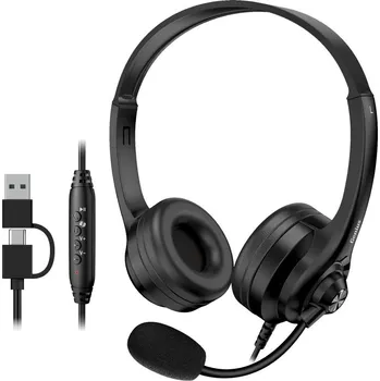 Sluchátka GENIUS headset HS-235U/ USB-C/ USB/ Copilot/ délka kabelu 2,4 m
