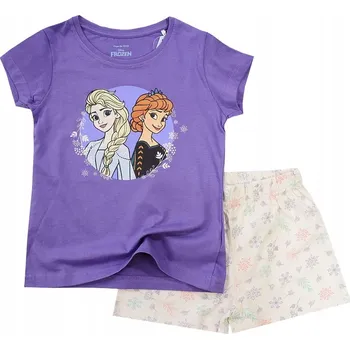 Dívčí pyžamo Dívčí pyžamo FROZEN s krátkým rukávem ANNA ELSA fialové 116 D051C