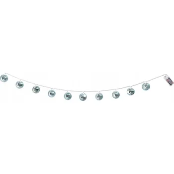 Vánoční dekorace Světelný řetěz Boland 140 cm na baterie, stříbrný