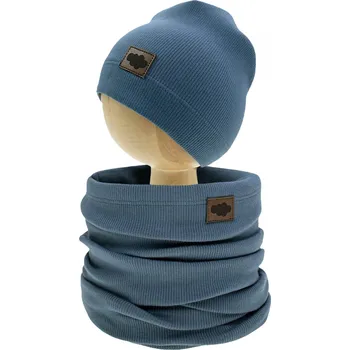 Čepice Chlapecká souprava nákrčník + čepice námořnická modř Nicol, vel. 80/86