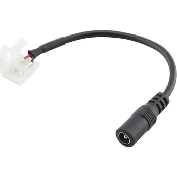 LED páska Napájecí kabel pro LED pásek 10mm s konektory, 2p plus DC 2,1 x 5,5mm zásuvka, 15cm