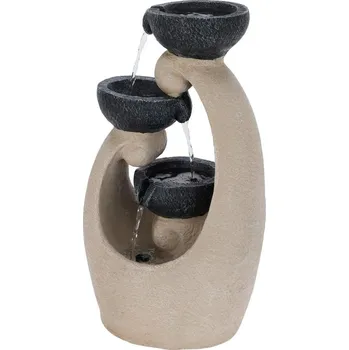 Zahradní úložný box Zahradní fontána s osvětlením Teacup, 26x21x48 cm, polistone, béžová