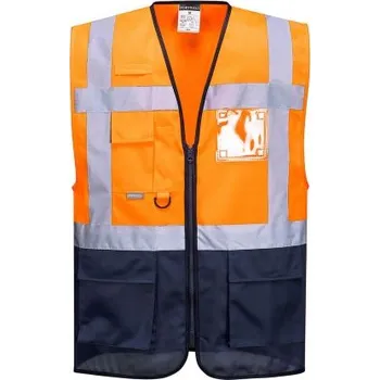 Reflexní vesta, SC: XL, Oranžová, Polyester 2 EN20471 třída 1 Dvoubarevné Executive